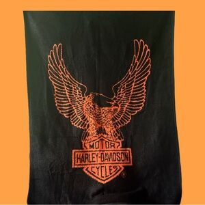 Harley-Davidson Blabket  with Black and Orange Eagle Design 54” x 75”